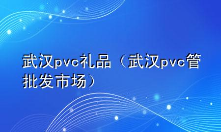 武汉pvc礼品(武汉pvc管批发市场)