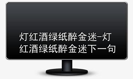 灯红酒绿纸醉金迷-灯红酒绿纸醉金迷下一句
