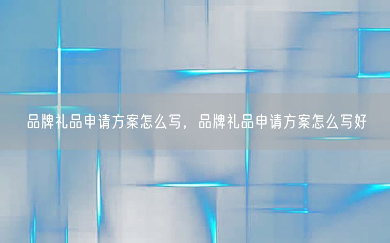 品牌礼品申请方案怎么写，品牌礼品申请方案怎么写好